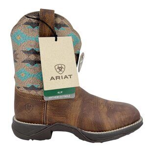Ariat Womens Anthem Shortie Savanna Boots Size 7B Dry Taupe/Turquoise Aztec NWOB